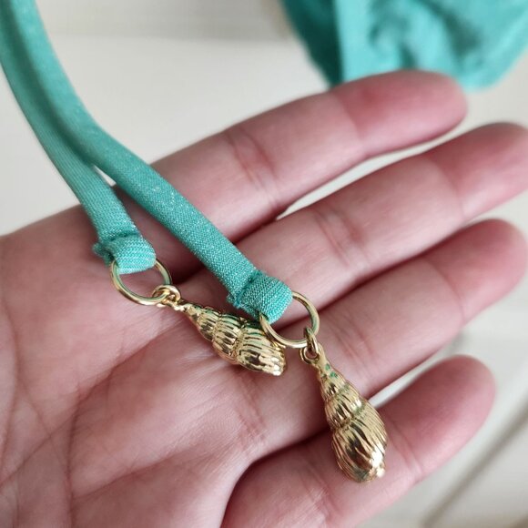 Shade & Shore Turquoise One Piece Swimsuit W Shell Accents Removable Straps Sz M - Picture 2 of 11